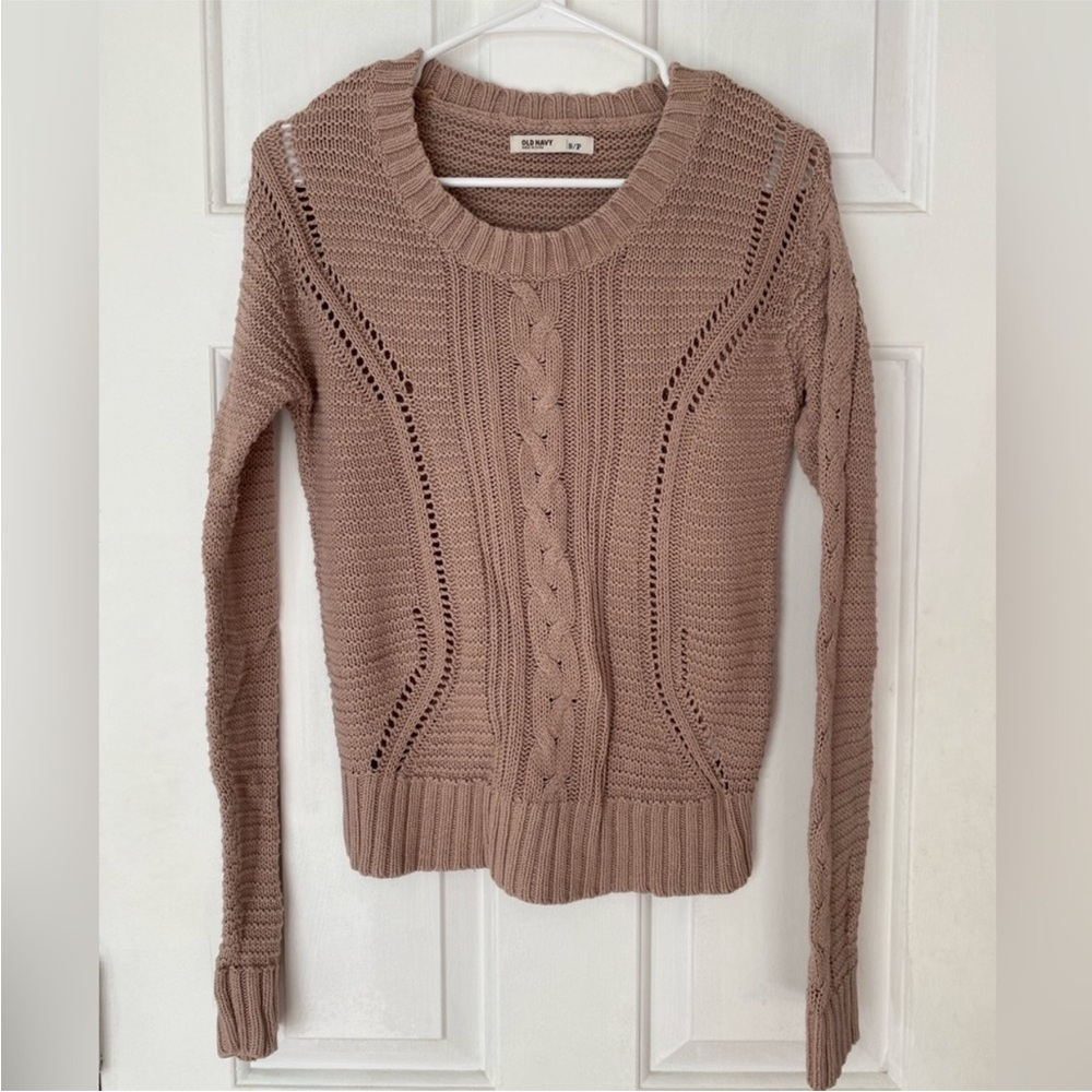 Old Navy Taupe Cable Knit Sweater